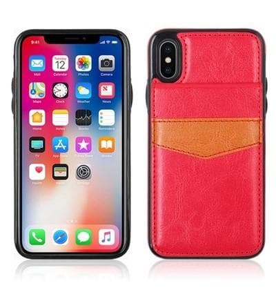 Snyggt mobilskal i läder med kortfack till iPhone Xs Max