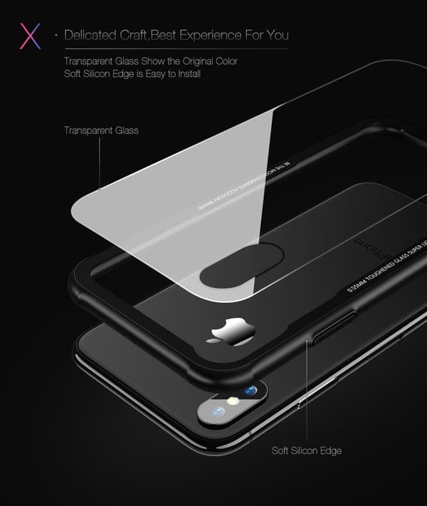 Mobilskal i härdat glas till iPhone XR