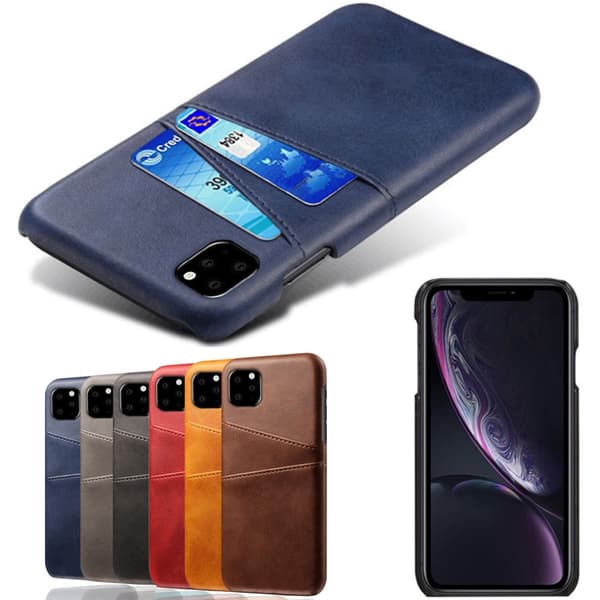 Iphone 12 mini skydd skal fodral skinn läder kort visa amex