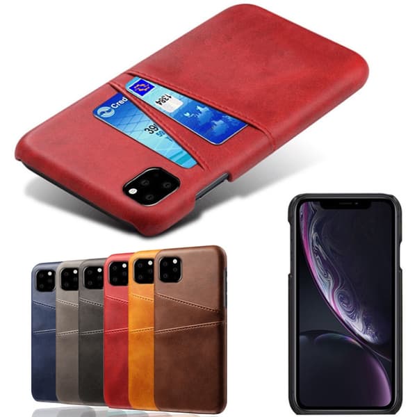 Iphone 12 mini skydd skal fodral skinn läder kort visa amex