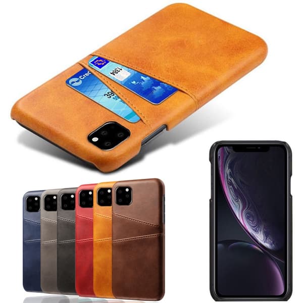 Iphone 12 mini skydd skal fodral skinn läder kort visa amex