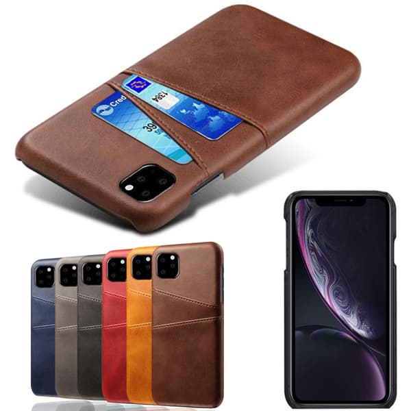 Iphone 12 mini skydd skal fodral skinn läder kort visa amex