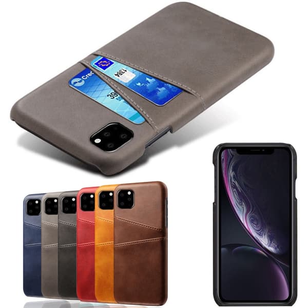 Iphone 12 mini skydd skal fodral skinn läder kort visa amex