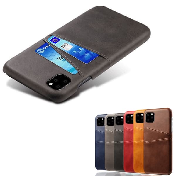 Iphone 12/12 Pro skydd skal fodral skinn läder kort visa amex