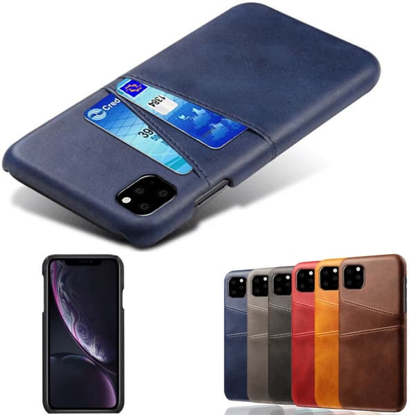 Iphone 12/12 Pro skydd skal fodral skinn läder kort visa amex