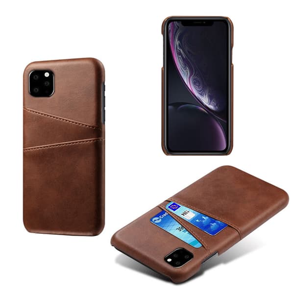 Iphone 12/12 Pro skydd skal fodral skinn läder kort visa amex