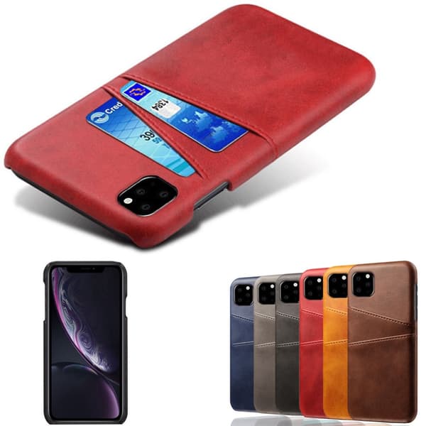 Iphone 12/12 Pro skydd skal fodral skinn läder kort visa amex