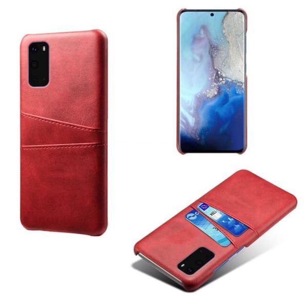 Samsung S20 FE skydd skal fodral skinn åt kort visa amex mastercard