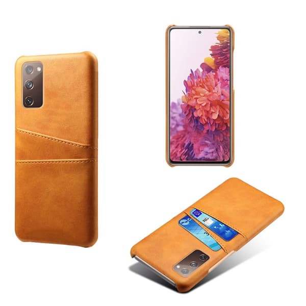 Samsung S20 FE skydd skal fodral skinn åt kort visa amex mastercard