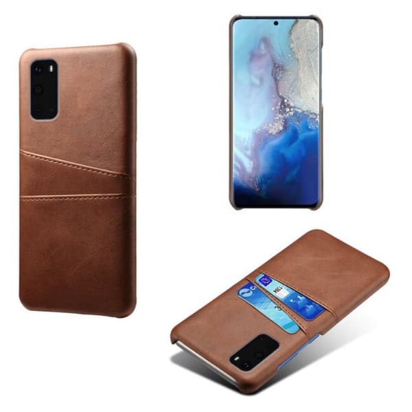 Samsung S20 FE skydd skal fodral skinn åt kort visa amex mastercard