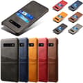 Miniatyrbild 8 av 11: Samsung S10+ skydd skal fodral skinn kort visa amex mastercard
