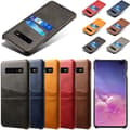 Miniatyrbild 1 av 11: Samsung S10+ skydd skal fodral skinn kort visa amex mastercard