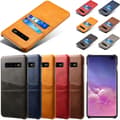 Miniatyrbild 1 av 11: Samsung S10+ skydd skal fodral skinn kort visa amex mastercard