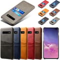 Miniatyrbild 1 av 11: Samsung S10+ skydd skal fodral skinn kort visa amex mastercard