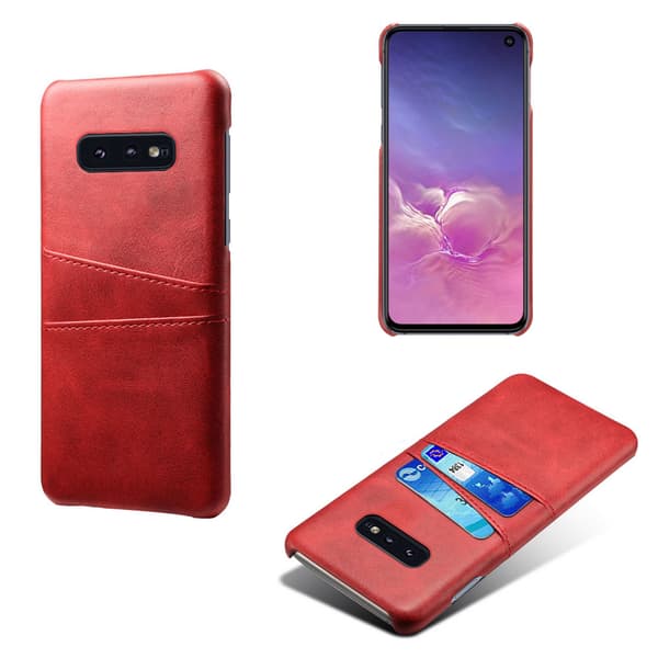 Samsung S10e skydd skal fodral skinn kort visa amex mastercard