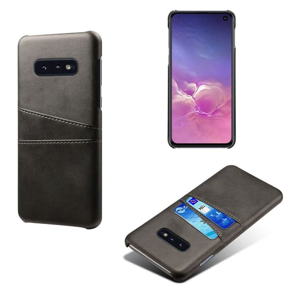 Samsung S10e skydd skal fodral skinn kort visa amex mastercard
