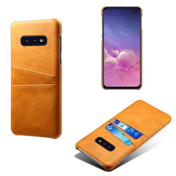 Samsung S10e skydd skal fodral skinn kort visa amex mastercard