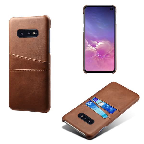 Samsung S10e skydd skal fodral skinn kort visa amex mastercard