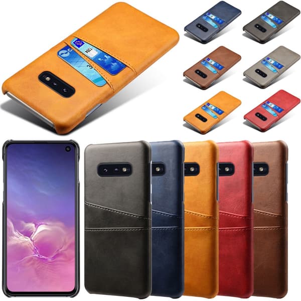 Samsung S10e skydd skal fodral skinn kort visa amex mastercard