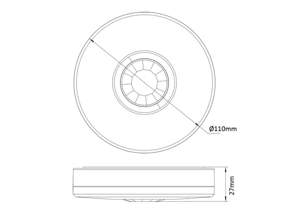 Maclean MCE293 flat infrarød bevegelsessensor IP65 for utendørs bruk, rekkevidde 8m, maks. belastning 2000W