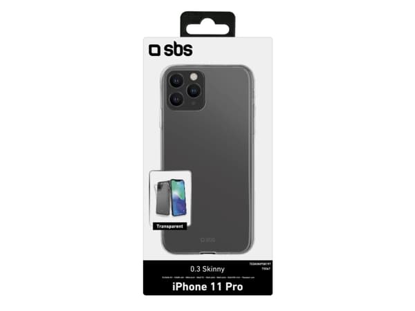 SBS TESKINIP5819T, Suojus, Apple, Apple iPhone 11 Pro, 14,7 cm (5.8"), Läpinäkyvä