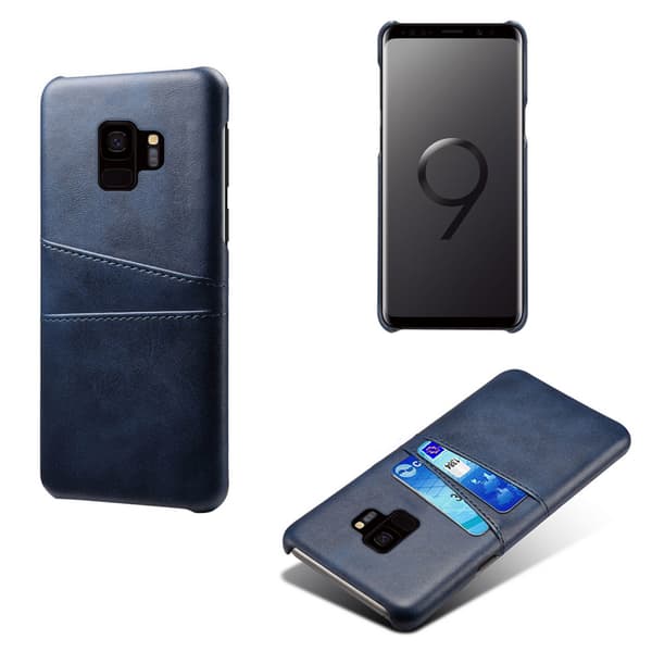 Samsung S9 skydd skal fodral skinn åt kort visa amex mastercard