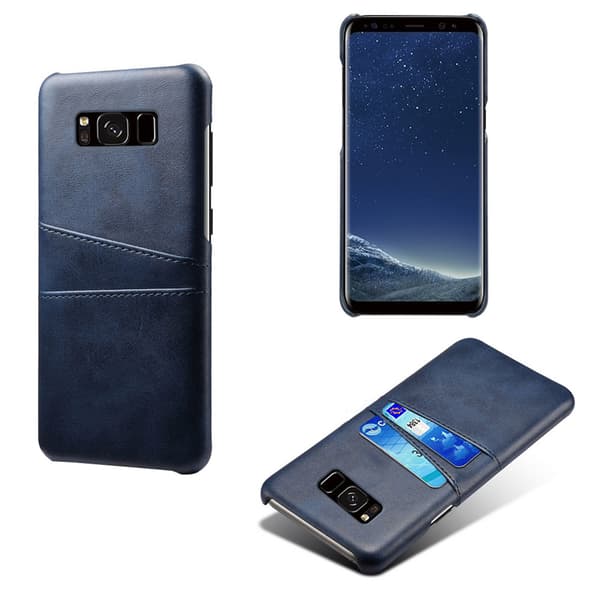 Samsung S8 skydd skal fodral skinn åt kort visa amex mastercard
