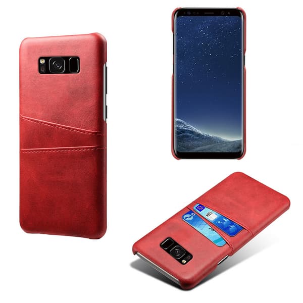 Samsung S8 skydd skal fodral skinn åt kort visa amex mastercard