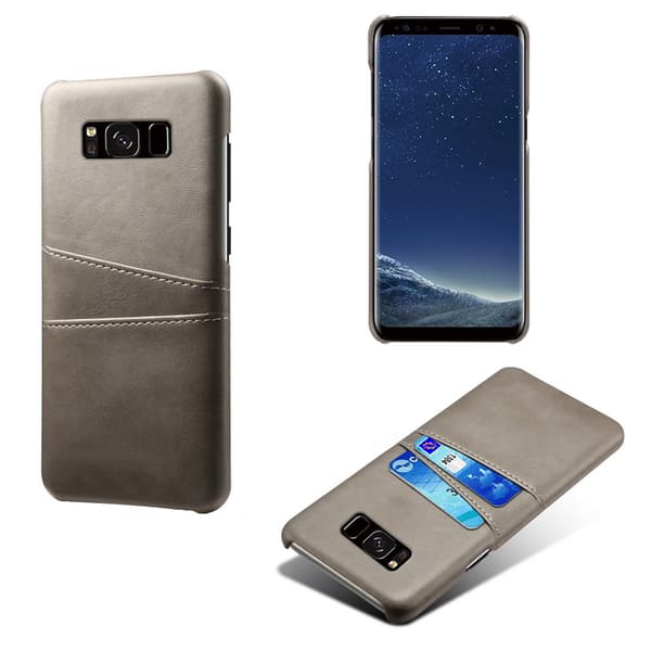 Samsung S8 skydd skal fodral skinn åt kort visa amex mastercard