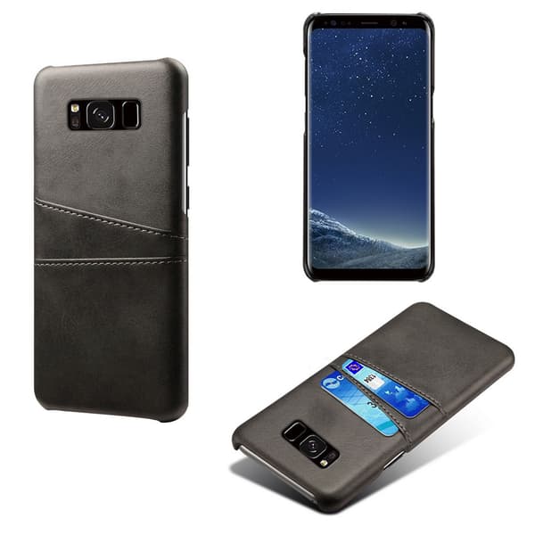 Samsung S8 skydd skal fodral skinn åt kort visa amex mastercard