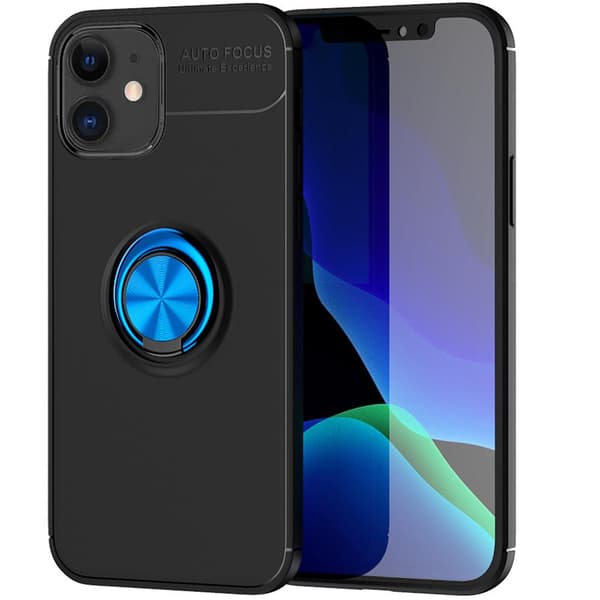 iPhone 12 Mini - Skyddande Praktiskt Skal med Ringhållare