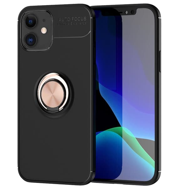 iPhone 12 Mini - Skyddande Praktiskt Skal med Ringhållare
