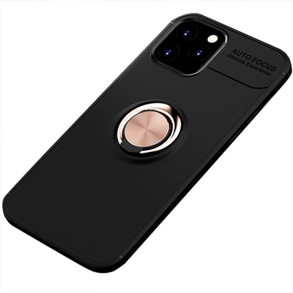 Stötdämpande Skal med Ringhållare - iPhone 12 Pro Max Svart/Roséguld Svart/Roséguld