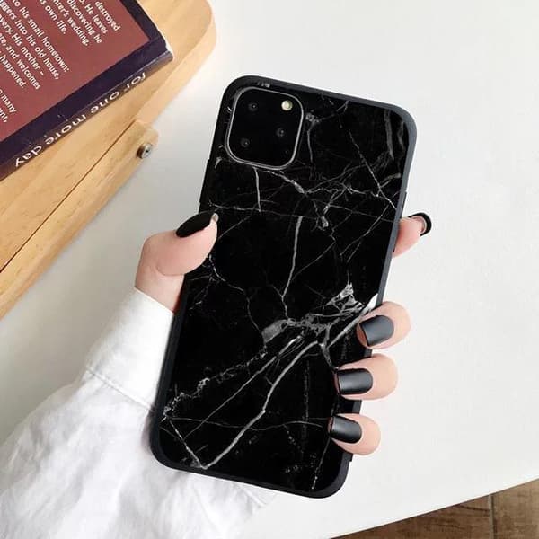 iPhone 12, 12 Pro & 12 Pro Max Skal vit svart marmor iPhone 12 Pro Max