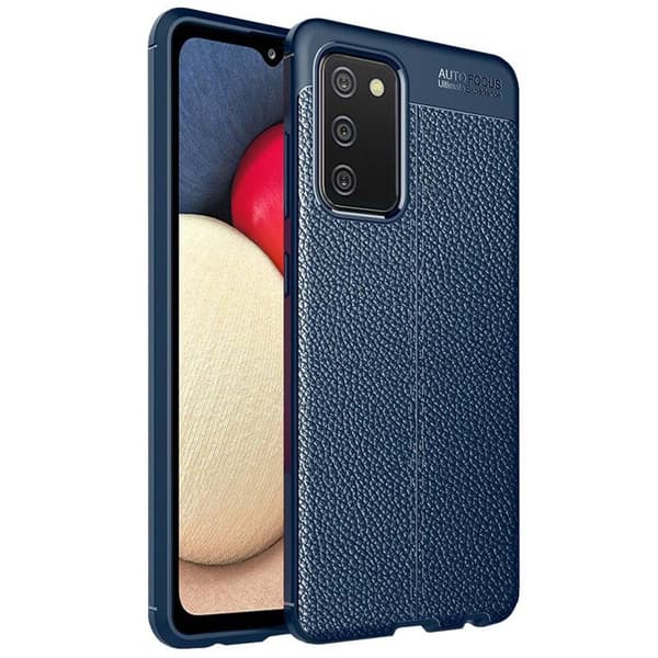 Nahkakuvioitu TPU kuori Samsung Galaxy A02s : väri - sininen