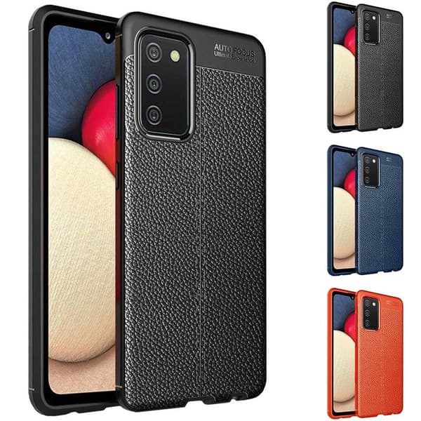 Nahkakuvioitu TPU kuori Samsung Galaxy A02s : väri - sininen