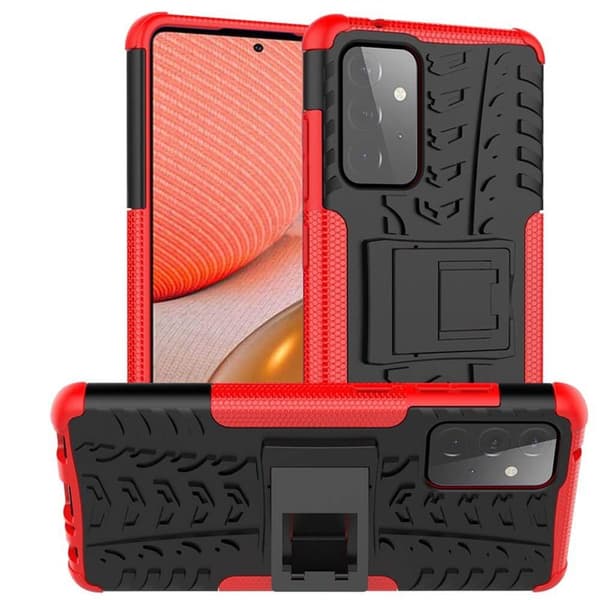 Stødbestandigt cover med stativ Samsung Galaxy A72 5G : farve - rød