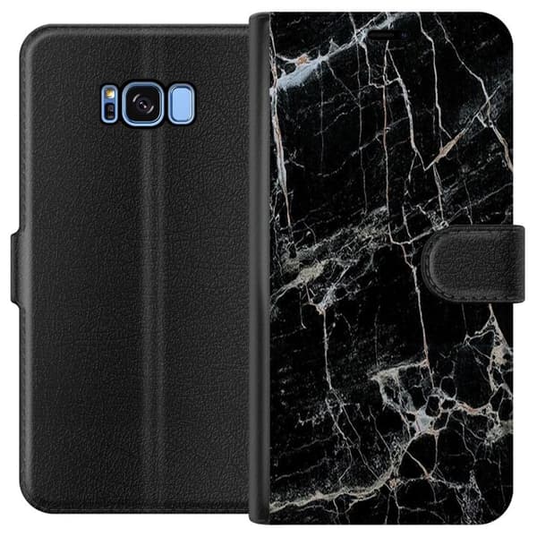 Samsung Galaxy S8 Plånboksfodral Marmor Svart