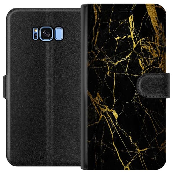 Samsung Galaxy S8 Lommeboketui Marmor Svart & Gull