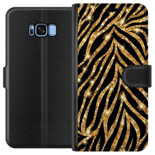 Samsung Galaxy S8 Tegnebogsetui Guld & Glitter