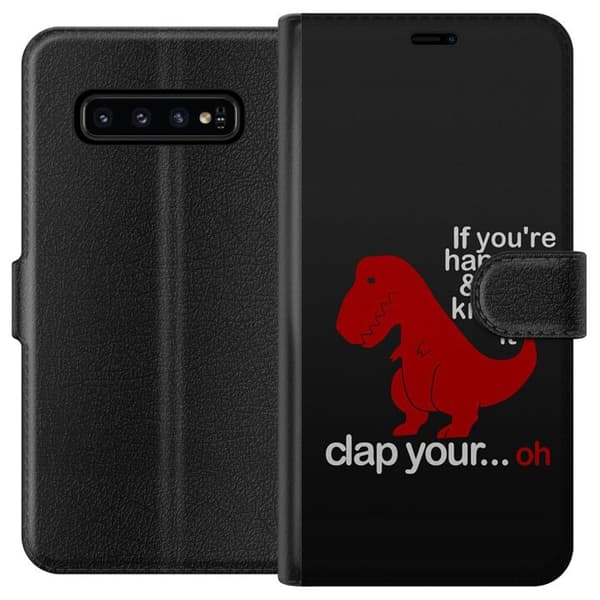 Samsung Galaxy S10 Lommeboketui Dinosaur