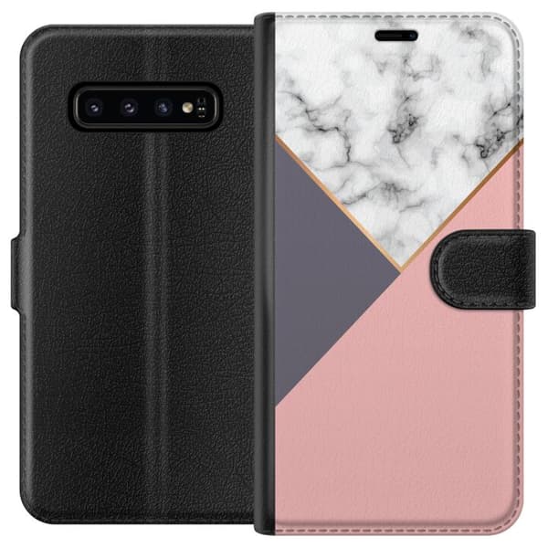 Samsung Galaxy S10 Tegnebogsetui Marmor Skæring