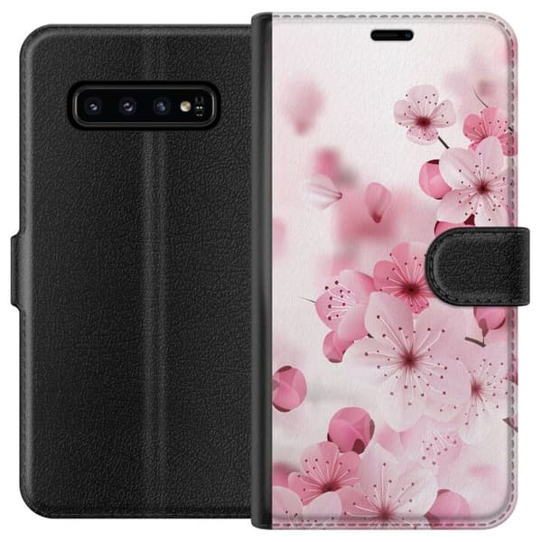 Samsung Galaxy S10 Lommeboketui Kirsebærblomst