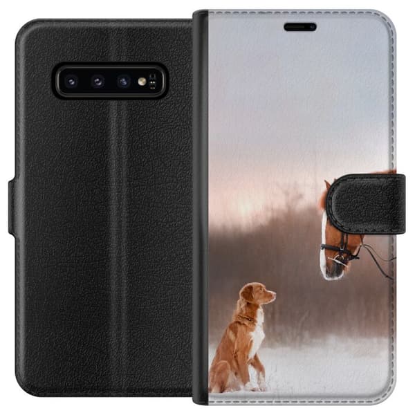 Samsung Galaxy S10 Lompakkokotelo Härkä & Koira