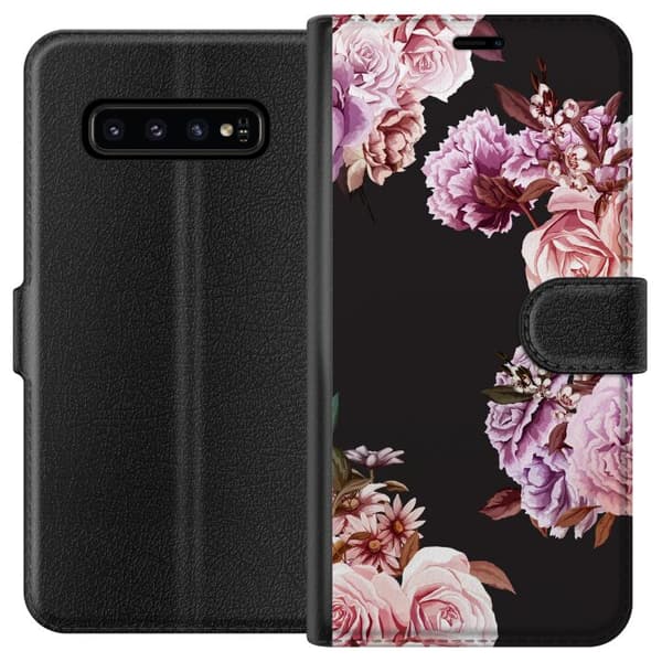 Samsung Galaxy S10 Tegnebogsetui Blomster