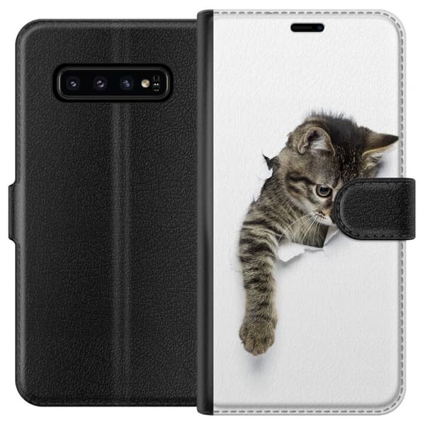 Samsung Galaxy S10 Lommeboketui Katt