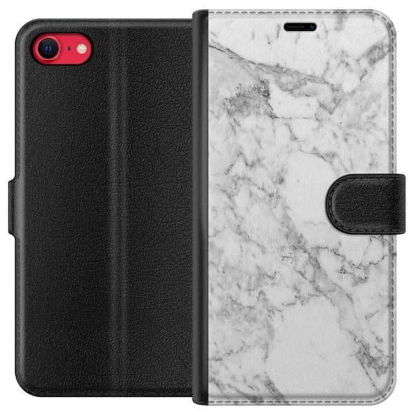 Apple iPhone 8 Lompakkokotelo Marmori Valkoinen