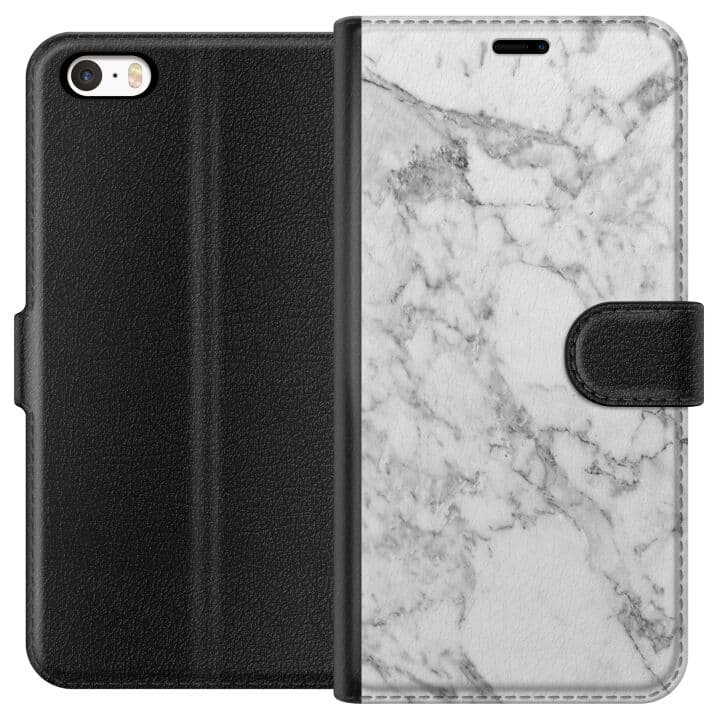 Apple iPhone 5 Plånboksfodral Marmor Vit