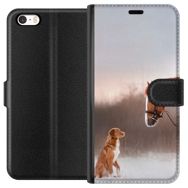 Apple iPhone 5 Tegnebogsetui Hest & Hund