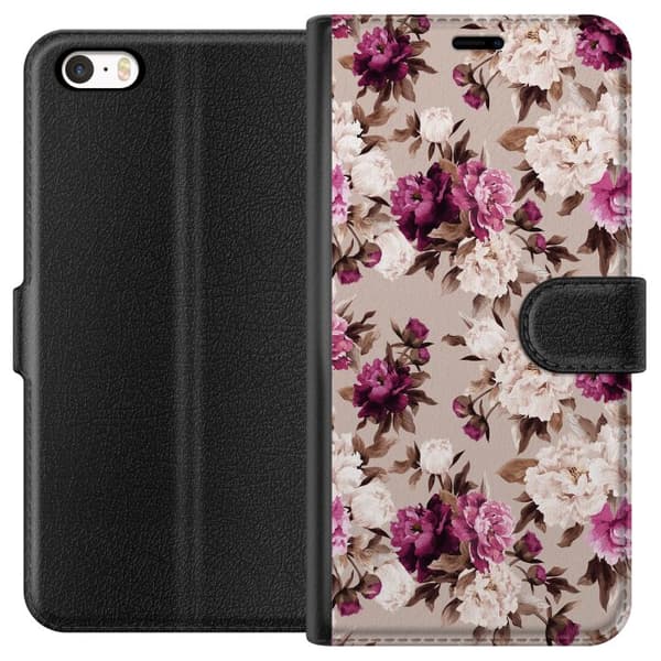 Apple iPhone 5 Tegnebogsetui Blomster